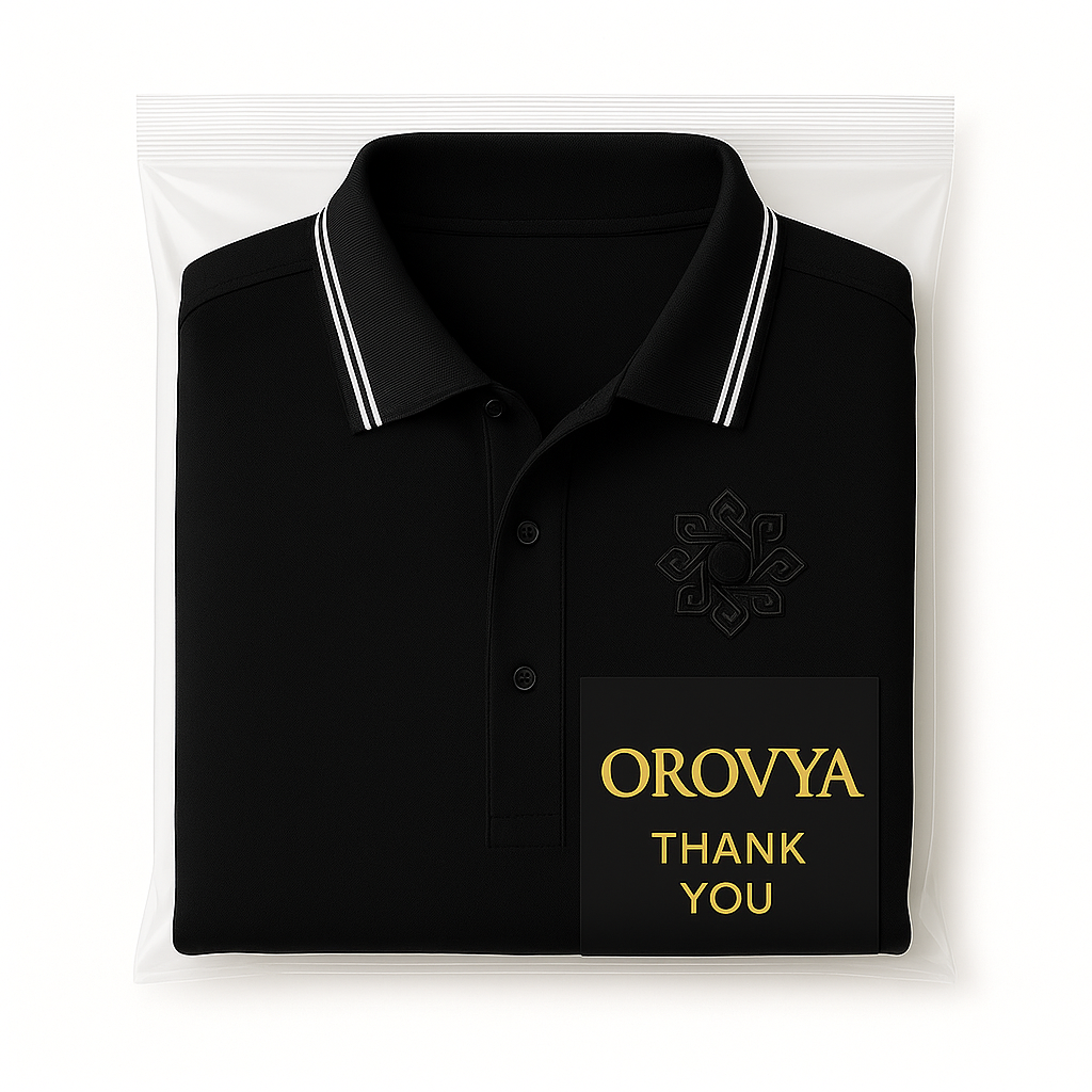 BLACK LUXURY LONG SLEEVE POLO – PRODUCT DESCRIPTION