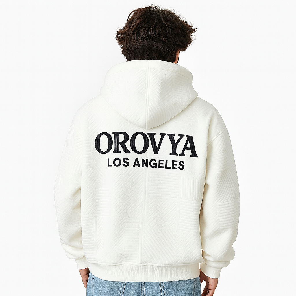 OROVYA™ LUXURY TEXTURED ZIP HOODIE