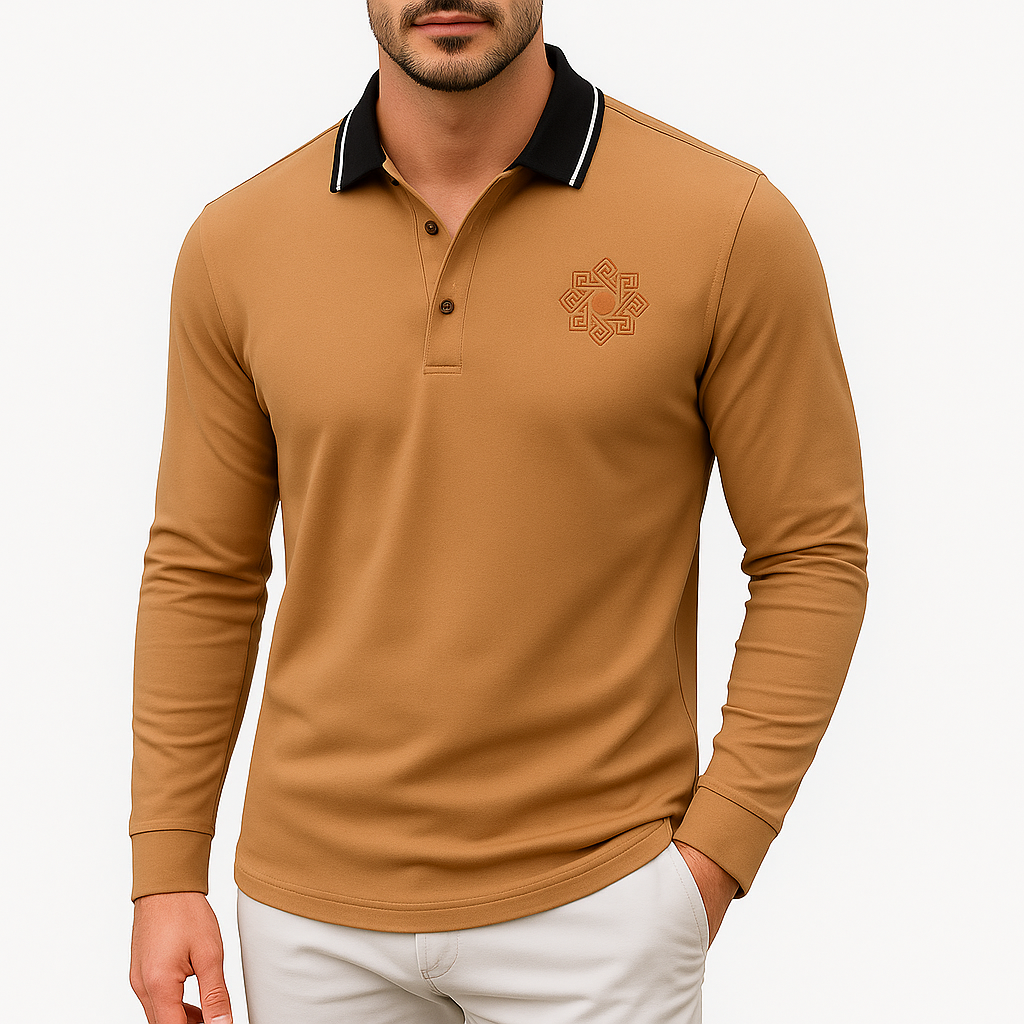 BLACK LUXURY LONG SLEEVE POLO – PRODUCT DESCRIPTION