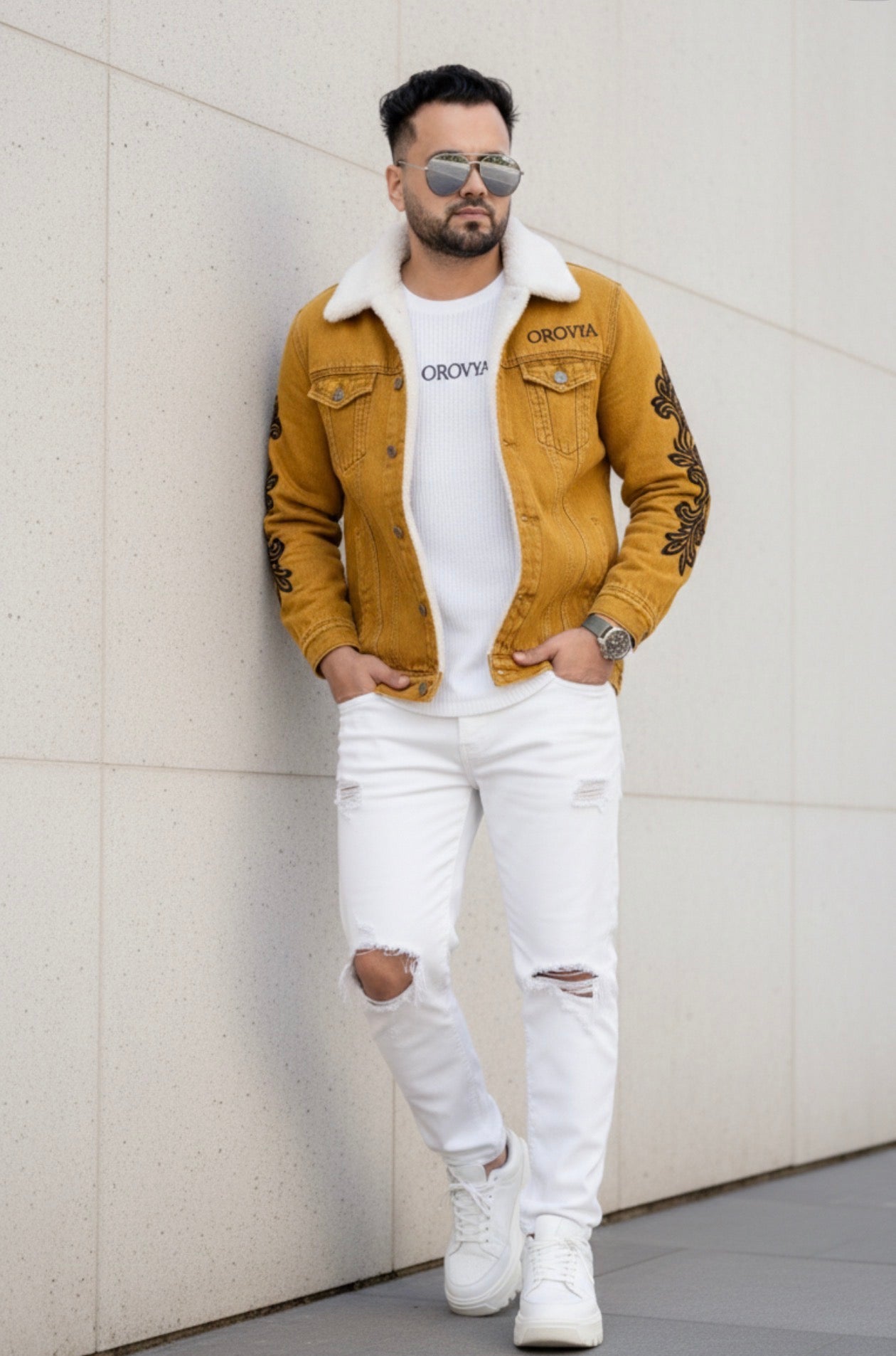 Sherpa-Lined Denim Jacket