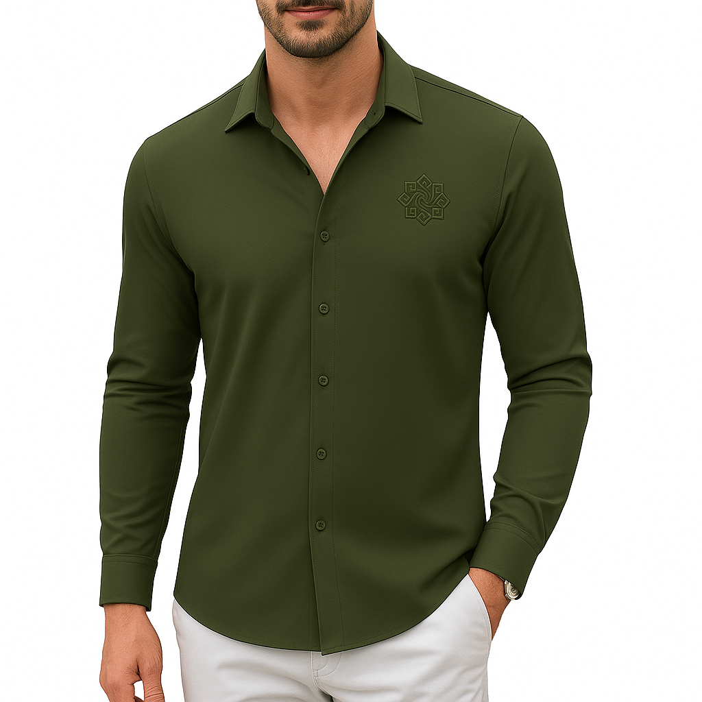 OROVYA Premium Stretch Shirt – Olive Green