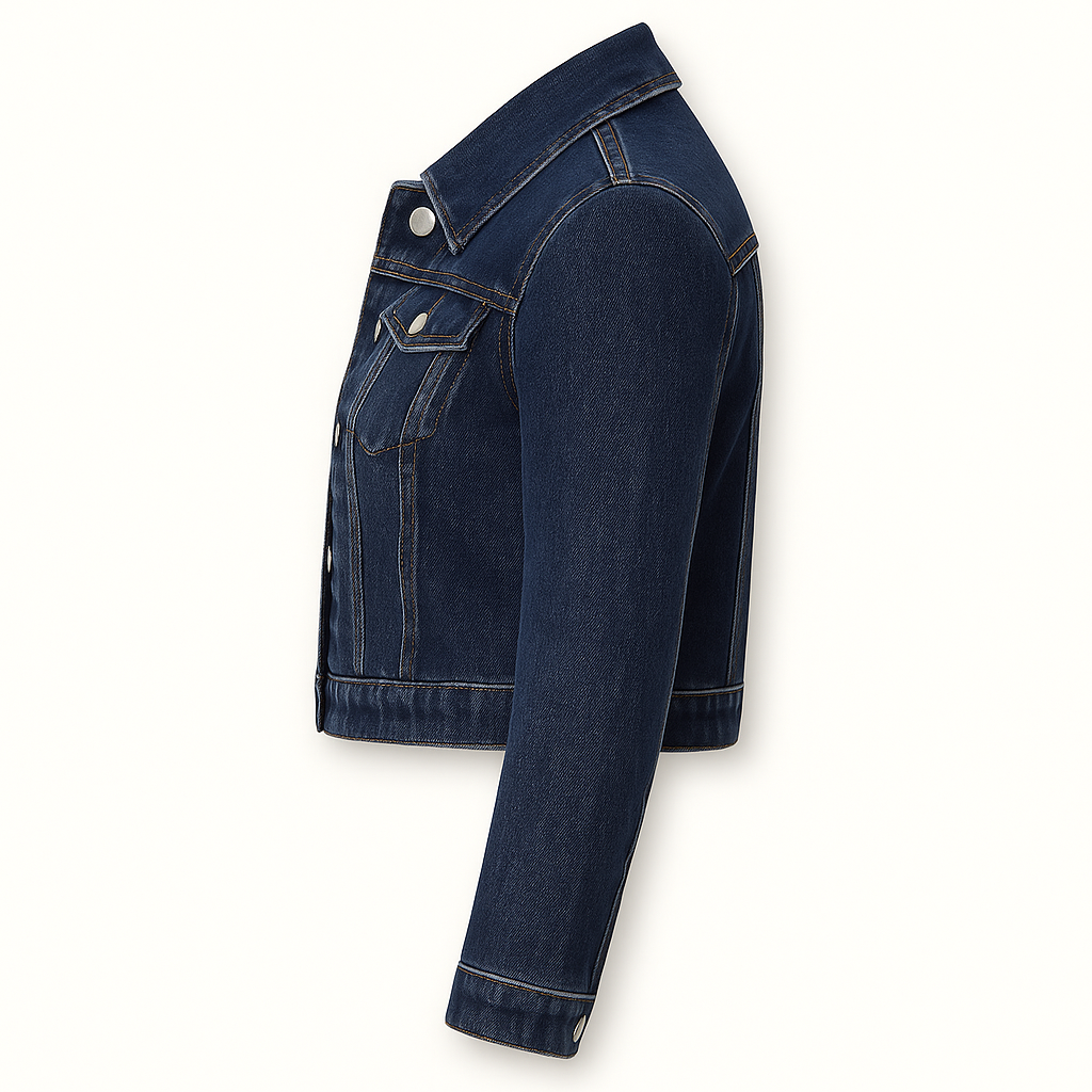 OROVYA Women’s Luxury Embroidered Denim Jacket — Premium Stitch with Signature Collar Tag