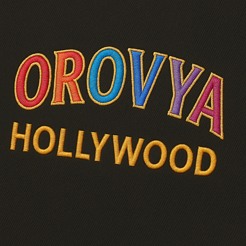 OROVYA HOLLYWOOD Jet Black Embroidered Hoodie