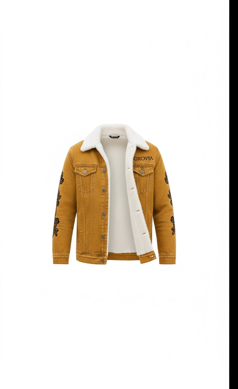 Sherpa-Lined Denim Jacket