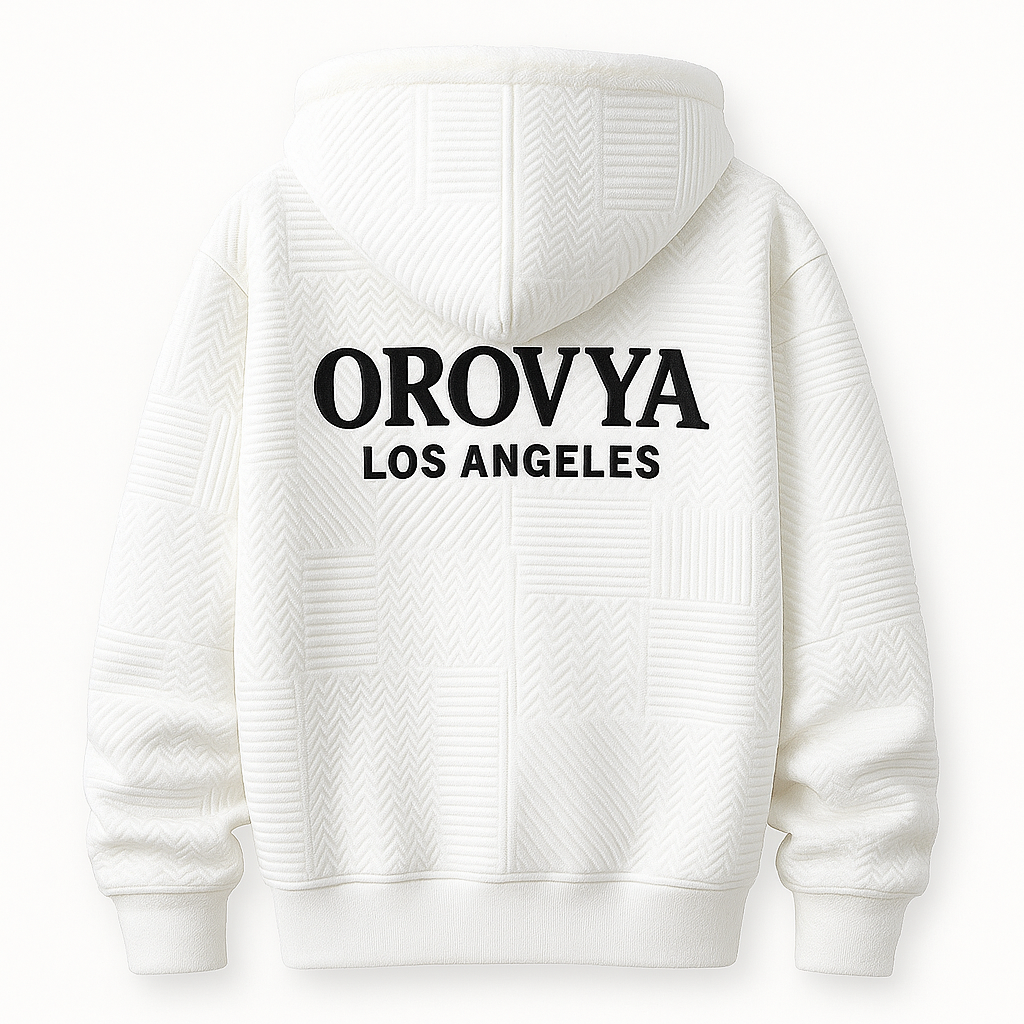 OROVYA™ LUXURY TEXTURED ZIP HOODIE