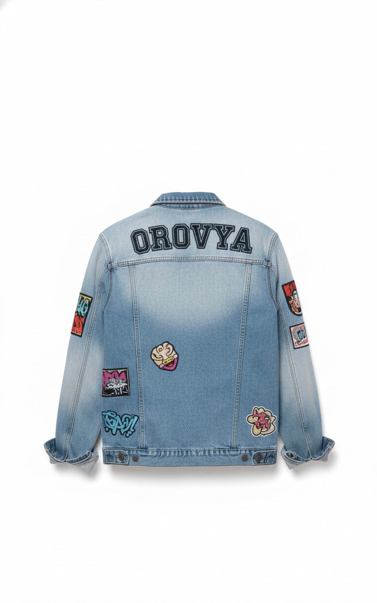 Icon Patch Denim Jacket – Light Blue
