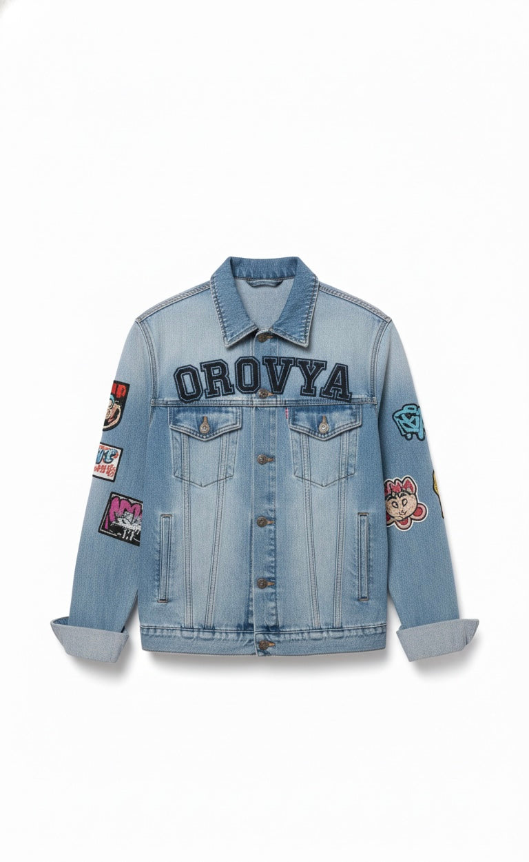 Icon Patch Denim Jacket – Light Blue