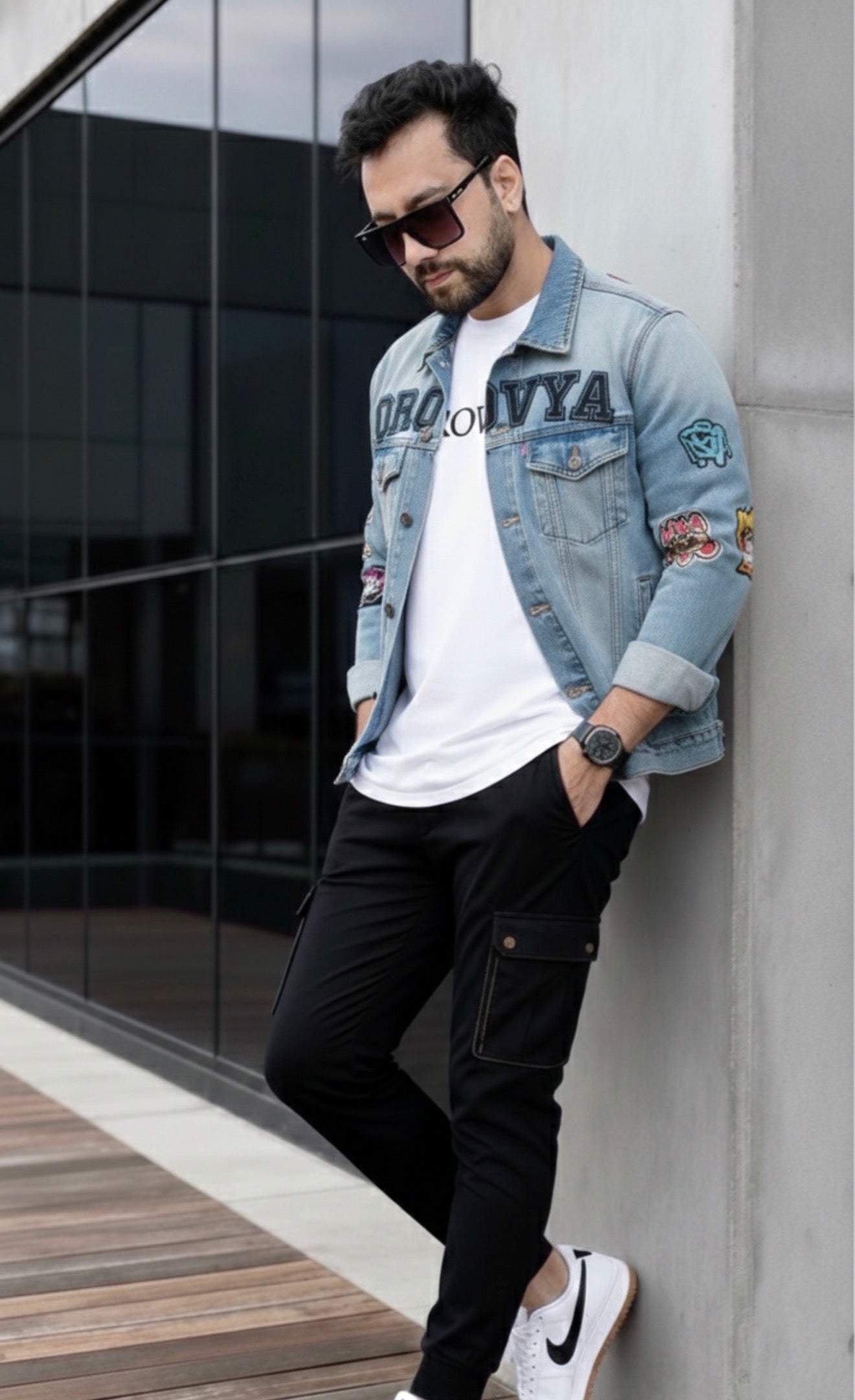 Icon Patch Denim Jacket – Light Blue