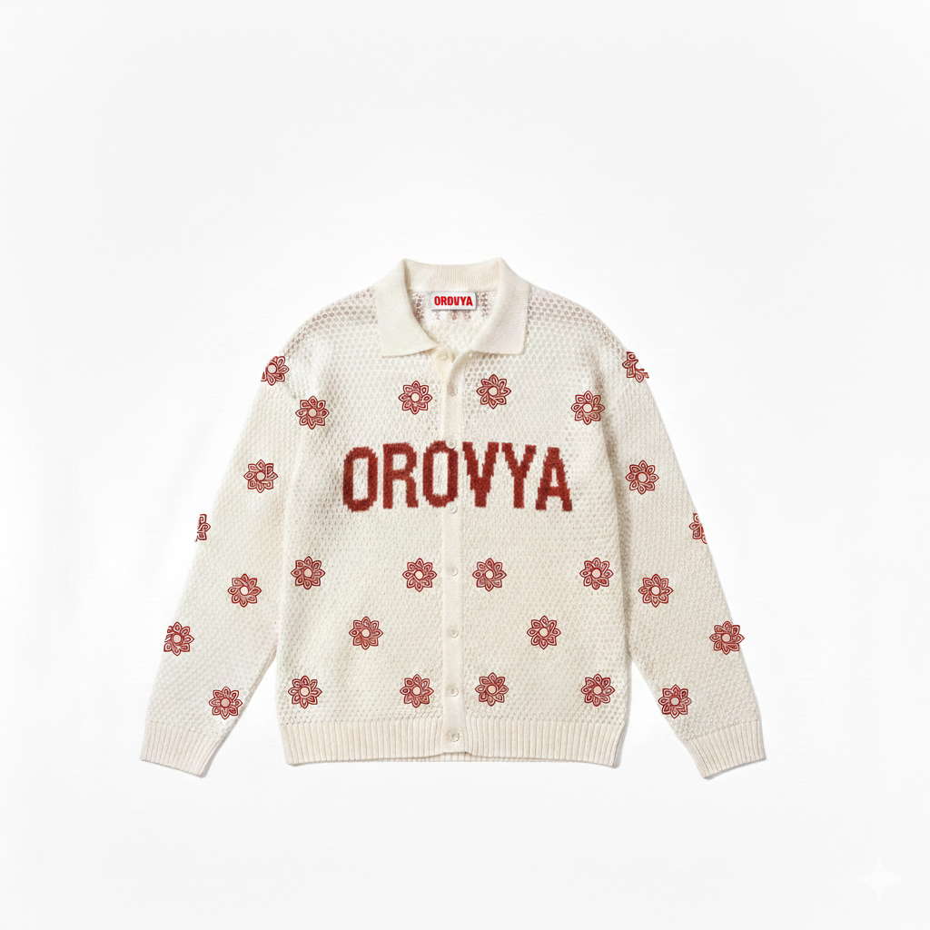 OROVYA Signature Knit Polo Cardigan