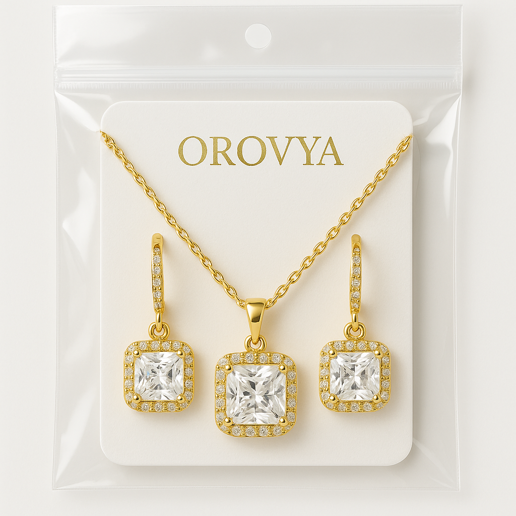 Gold & Crystal Jewelry Set