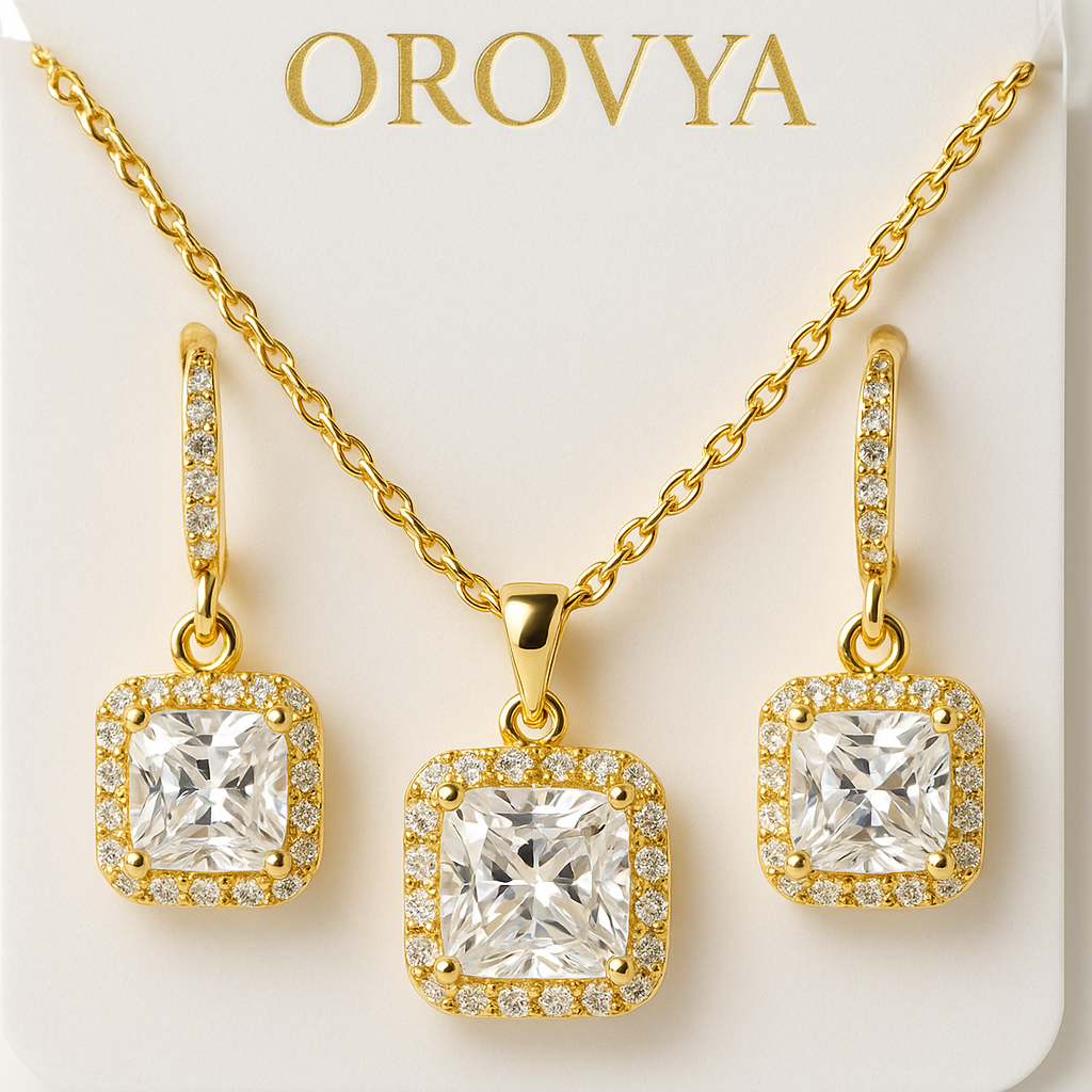 Gold & Crystal Jewelry Set
