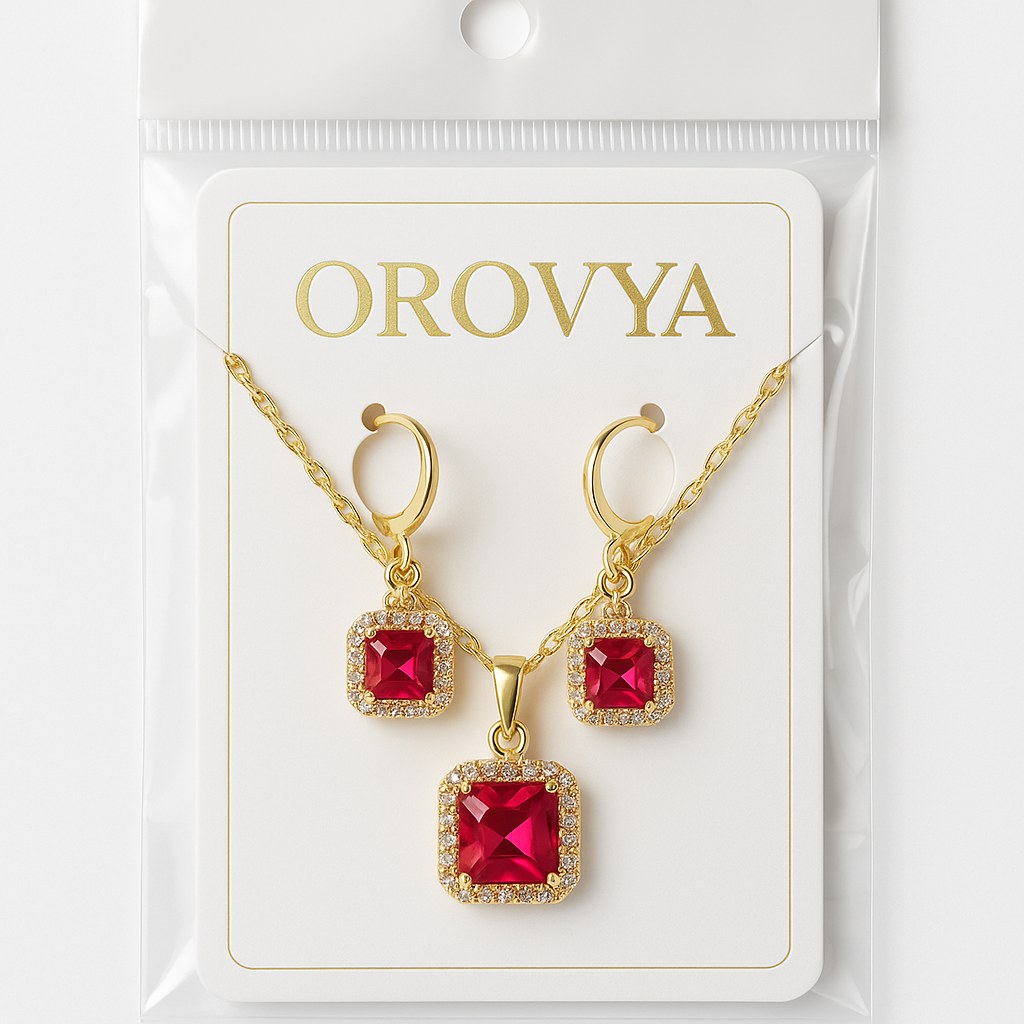 Gold & Ruby Jewelry Set