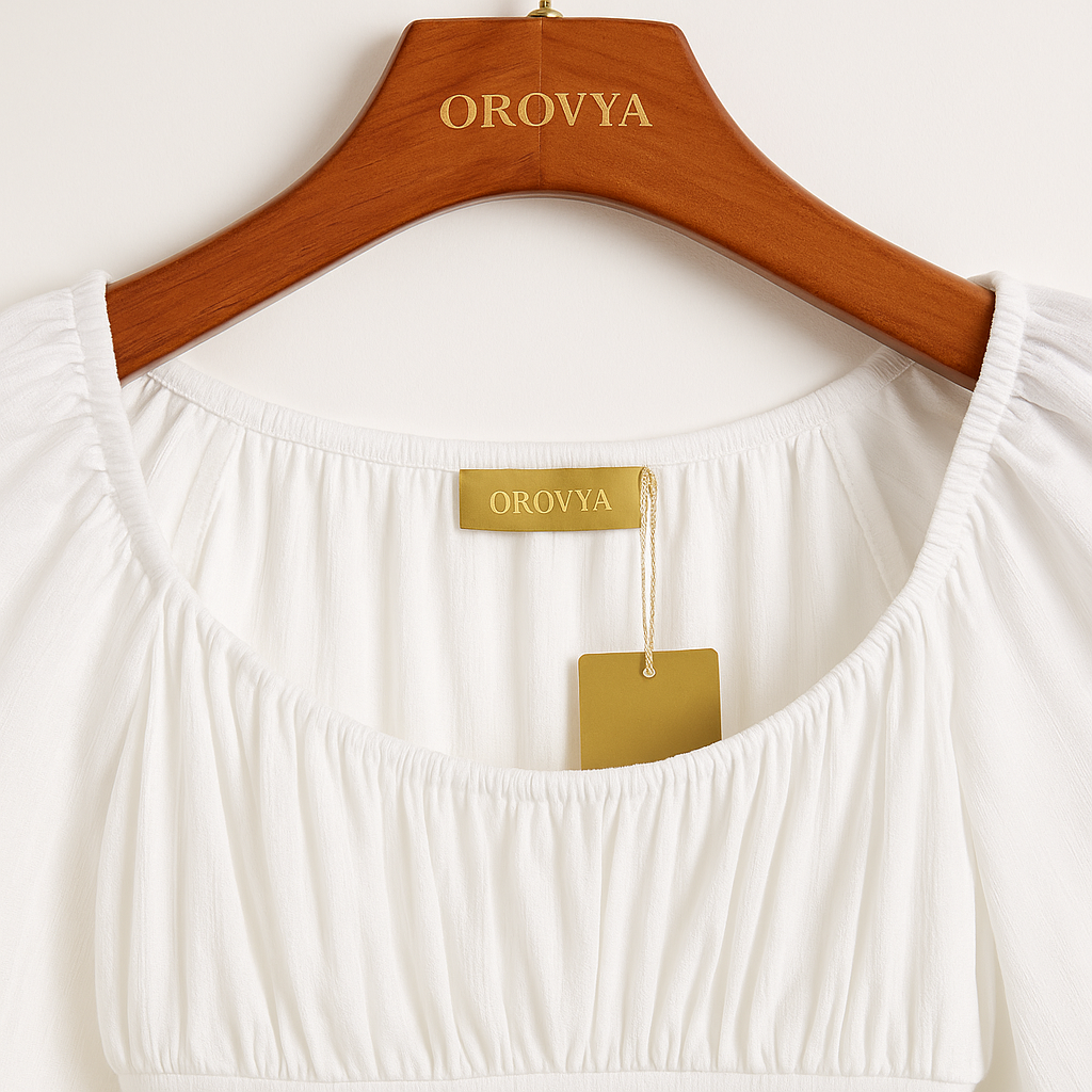 White Long-Sleeve Crop Top